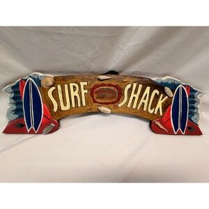 Ron Jon Surf Shop Surf Shack Wood Wall Sign Seashells Beach Decor 21 Inch